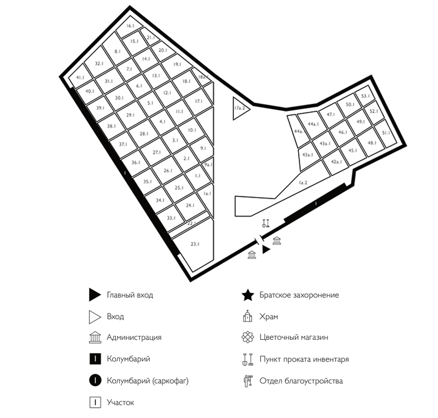 Схема Алабушевского кладбища