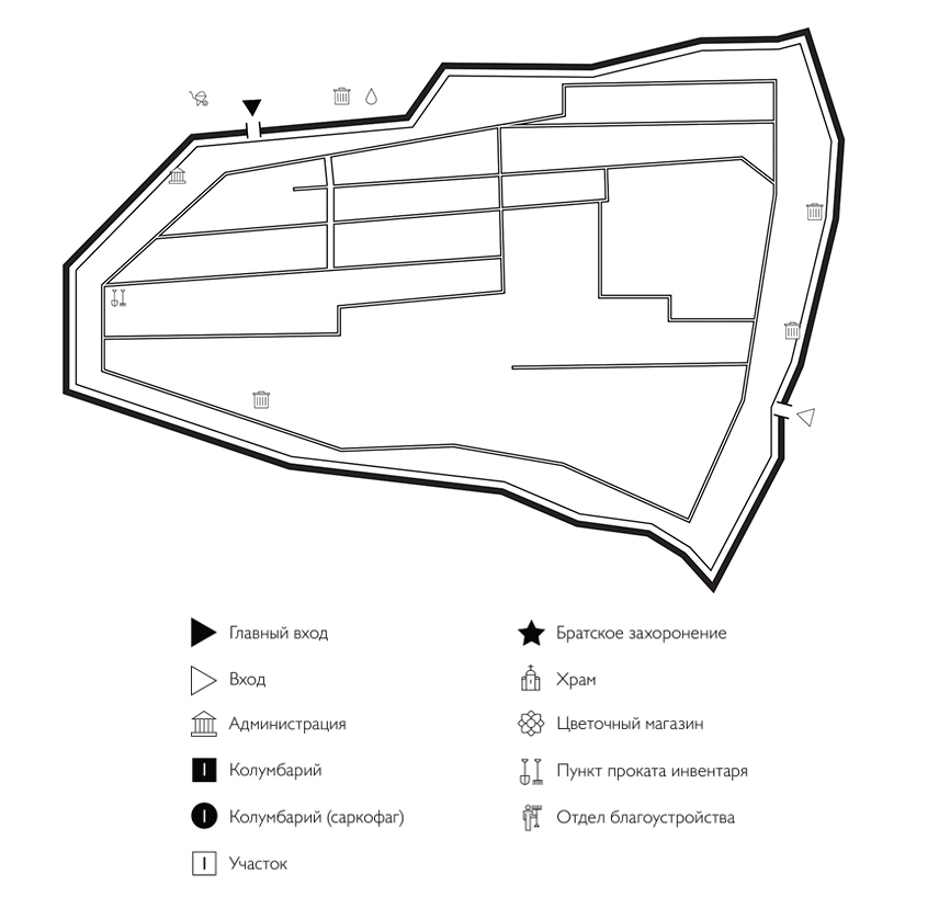 Схема Алтуфьевского кладбища