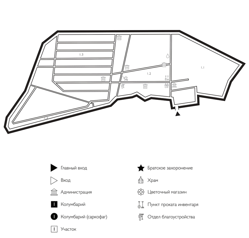 Схема Анкудиновского кладбища