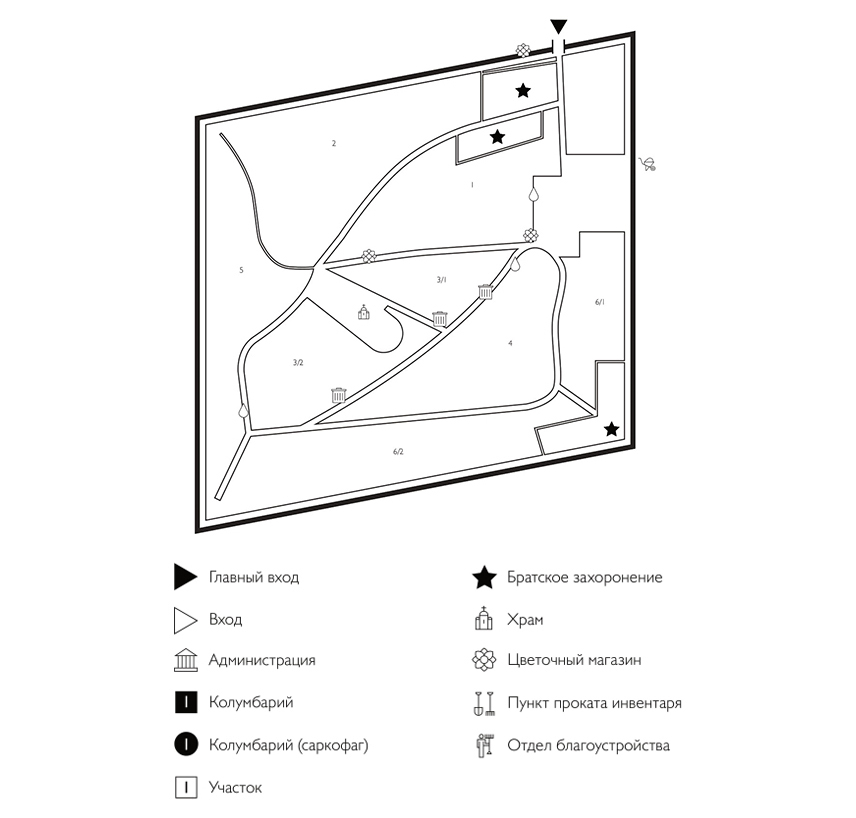 Схема Армянского кладбища