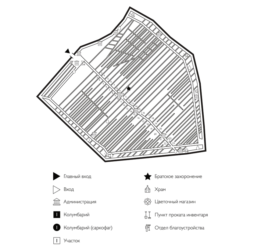 Схема Бабушкинского кладбища