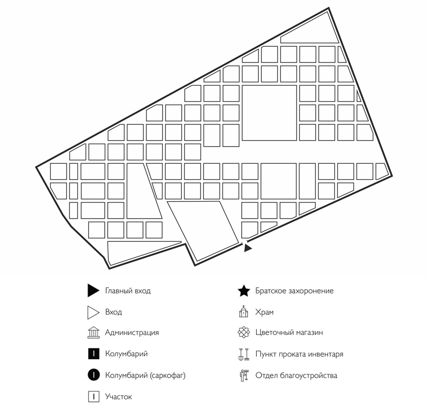Схема Баковского кладбища