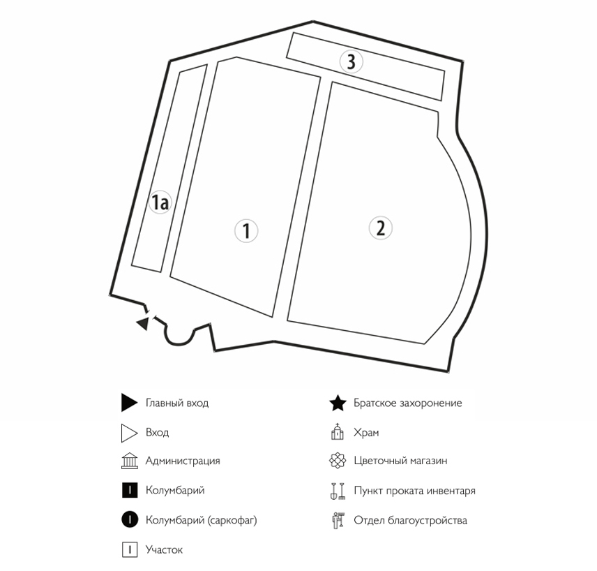 Схема Борисовского кладбища