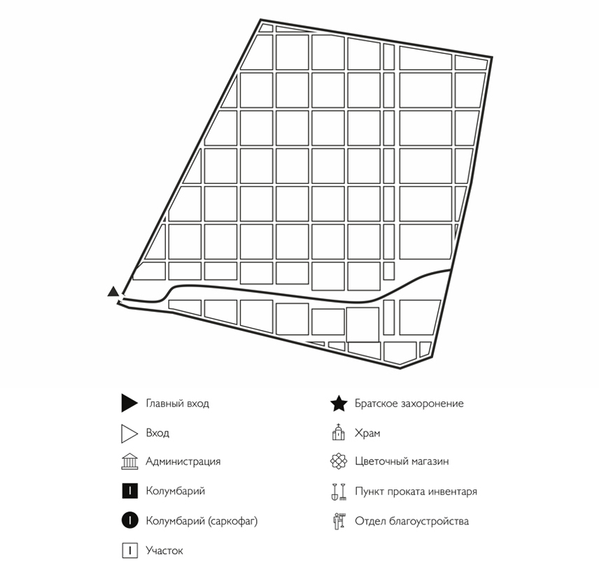 Схема Братского кладбища
