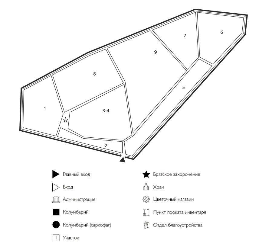 Схема Бежицкого кладбища
