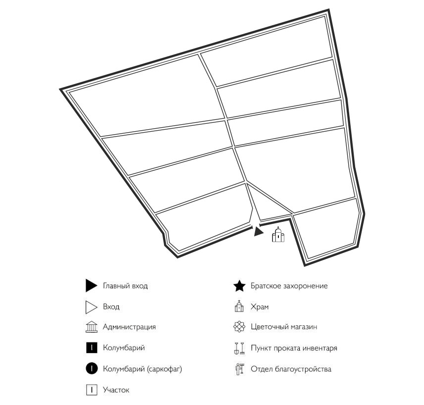 Схема Полпинского кладбища