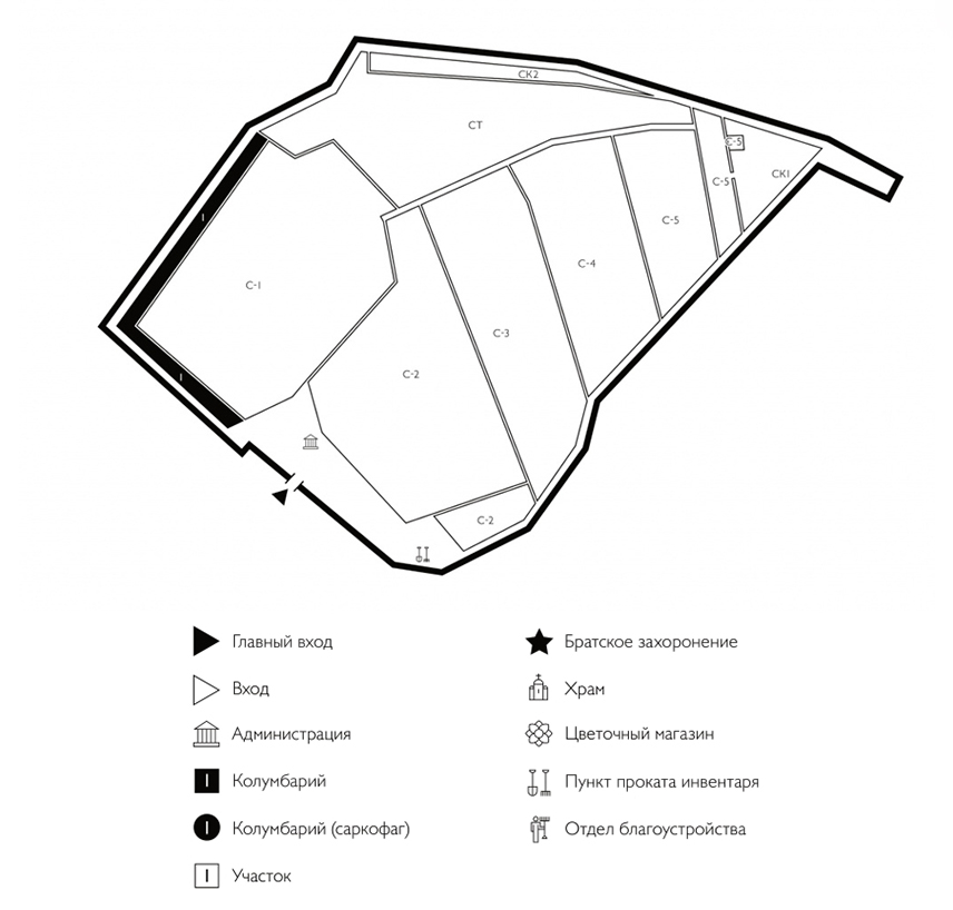 Схема Бусиновского кладбища
