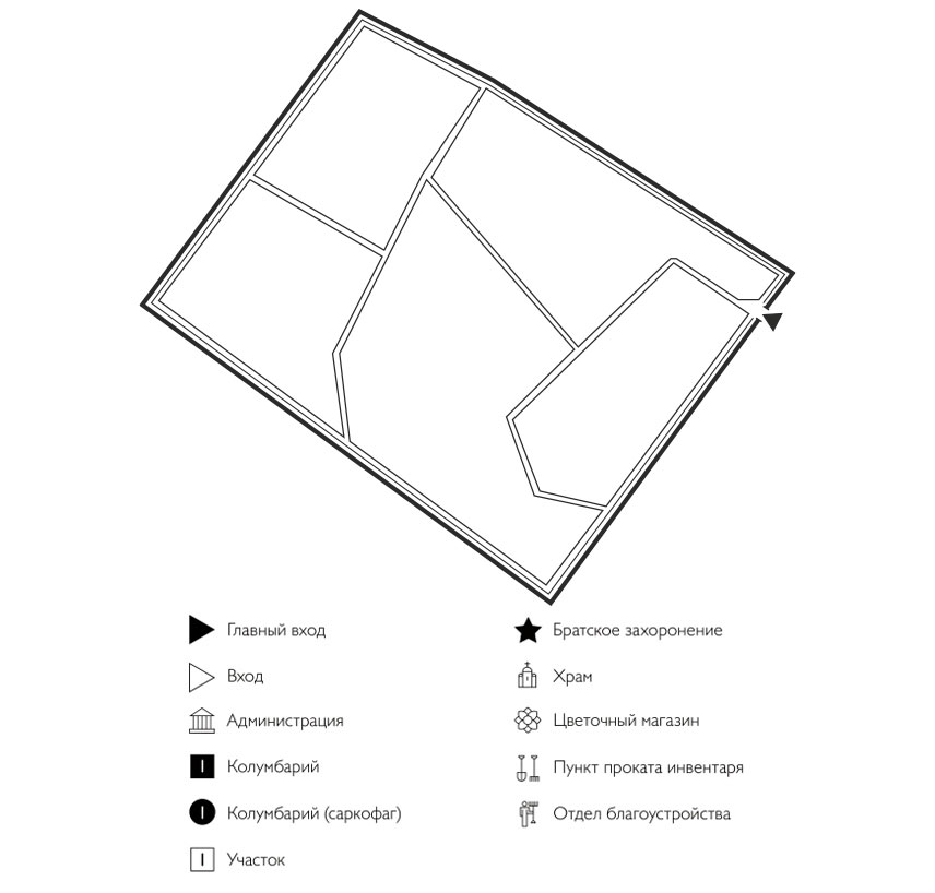 Схема Городского кладбища Мариинский Посад