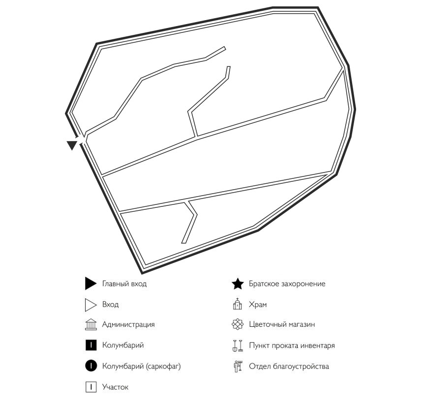 Схема кладбища Липовка