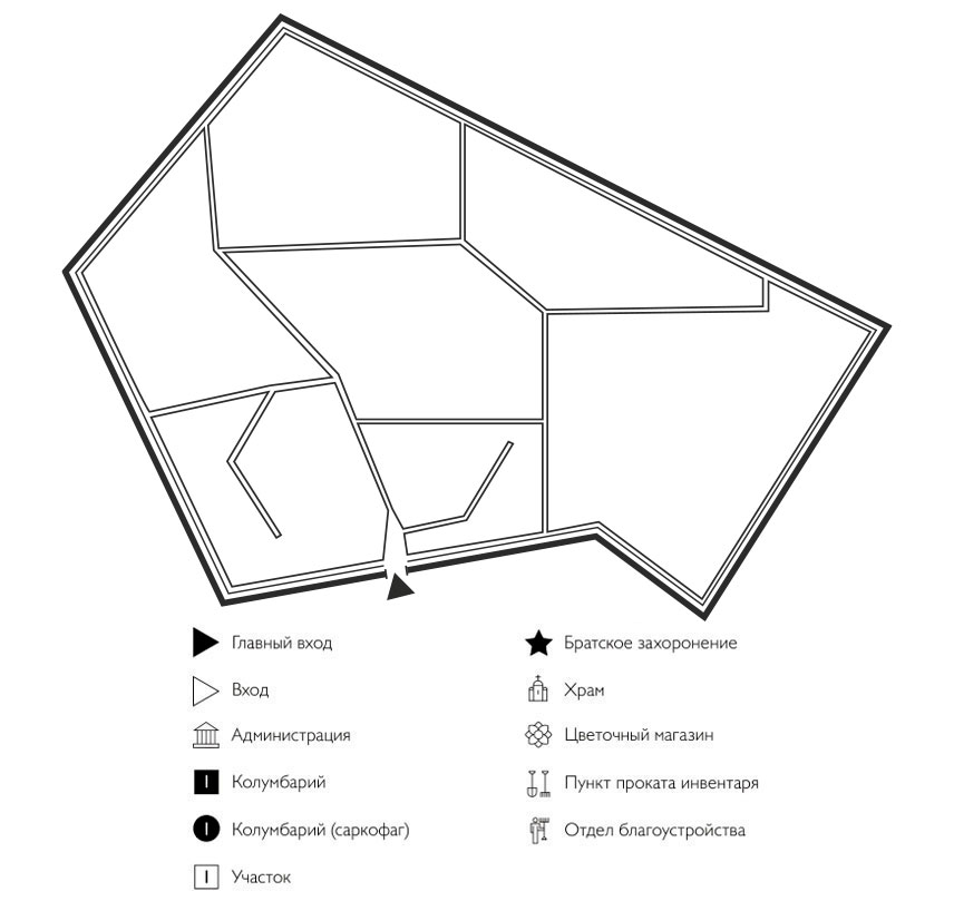 Схема кладбища Покровское