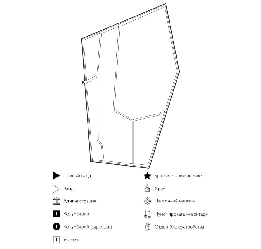 Схема кладбища Баландино