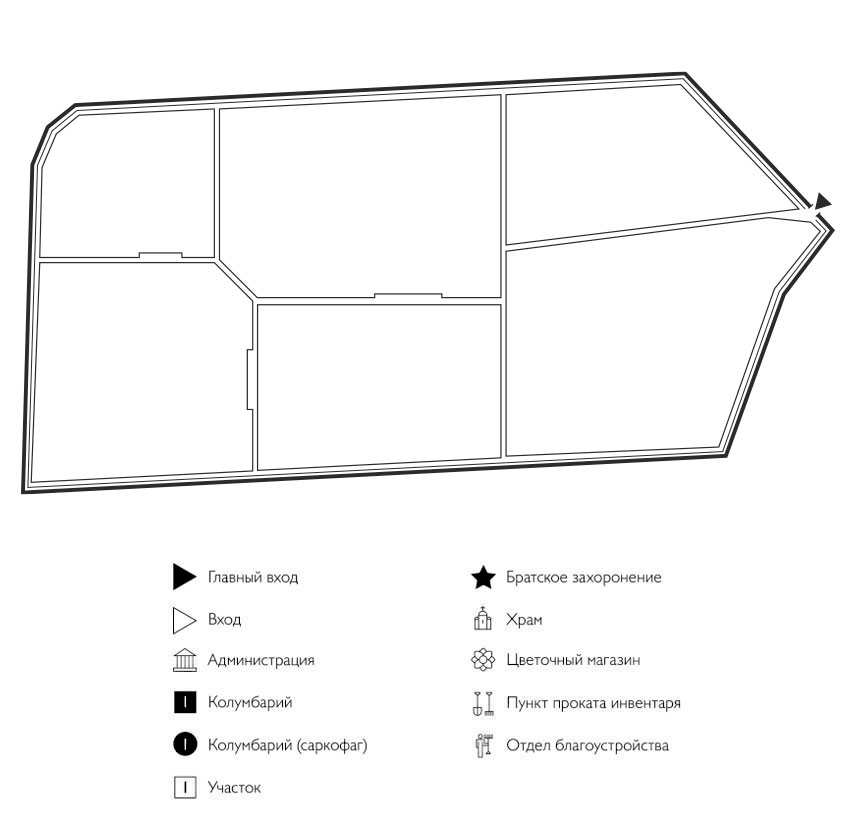 Схема Долгодеревенского кладбища