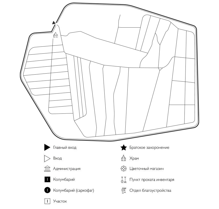 Схема Копейского кладбища