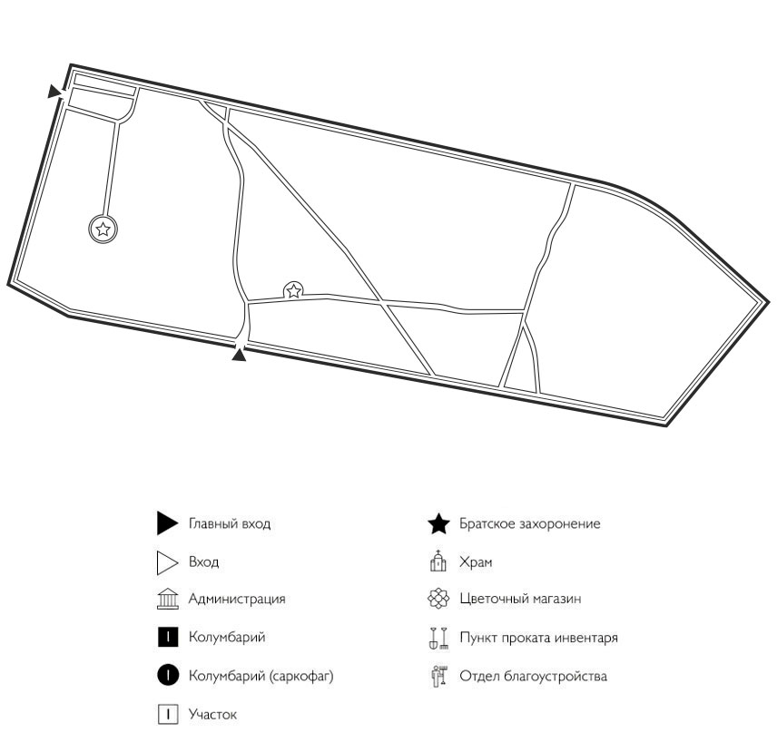Схема Лесного кладбища