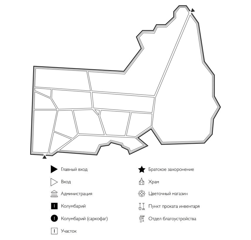 Схема Митрофановского кладбища