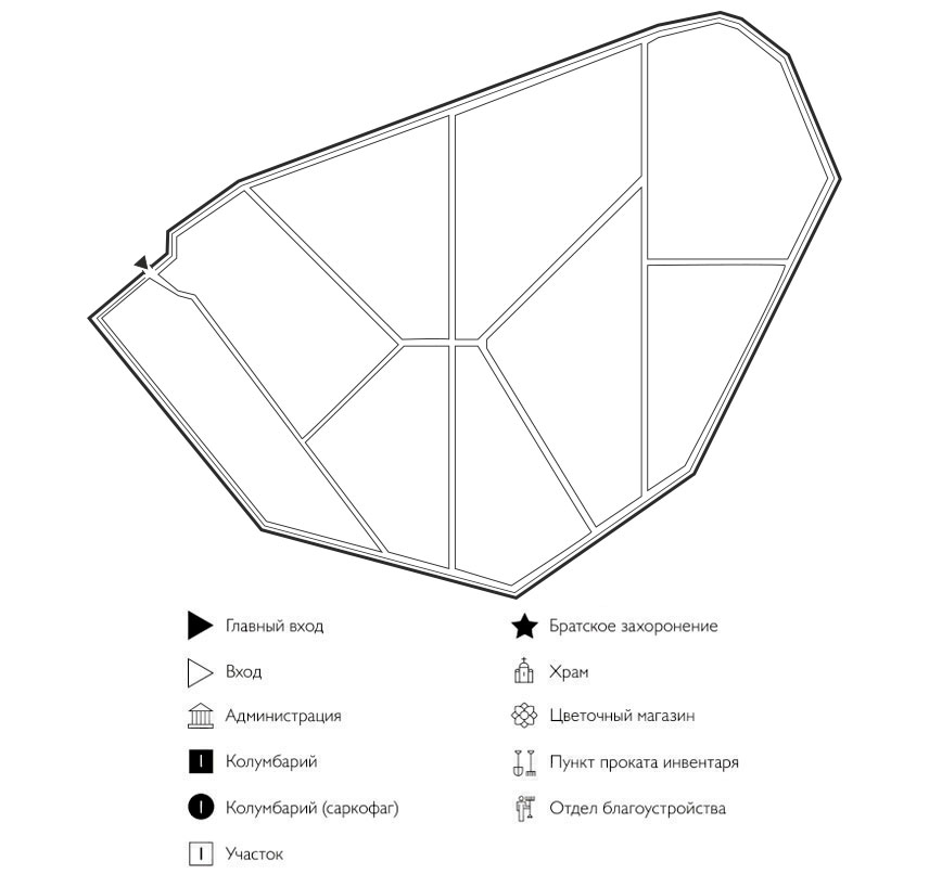 Схема Сосновского кладбища