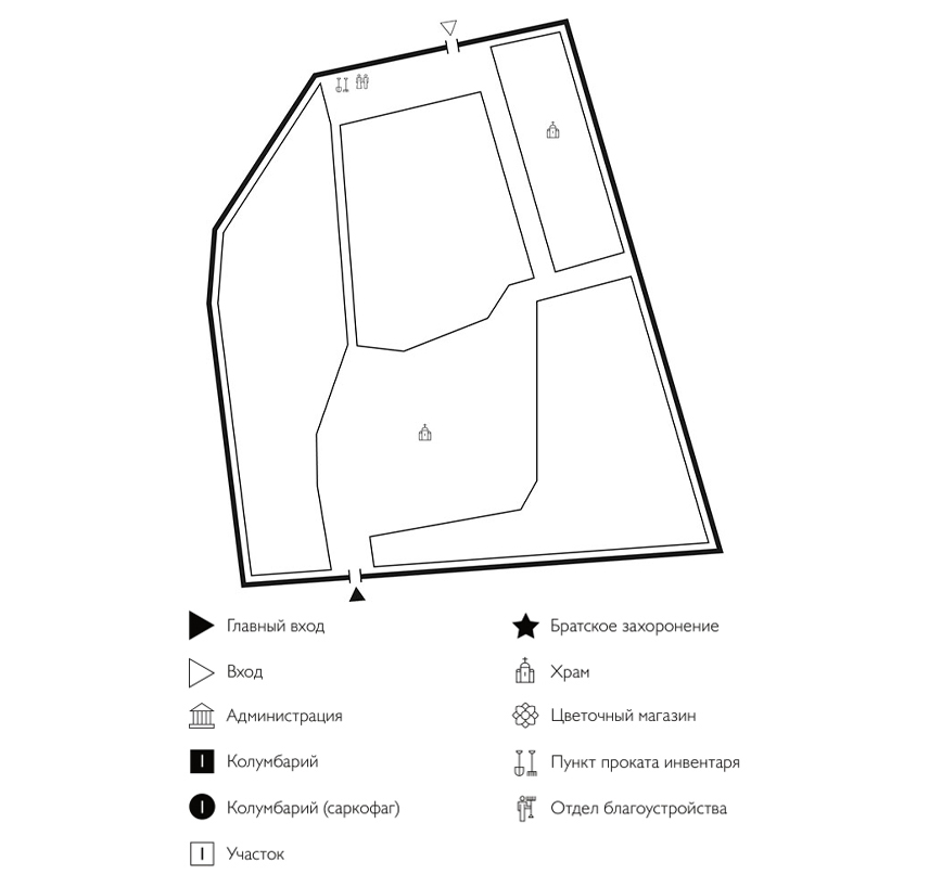 Схема Черкизовского кладбища