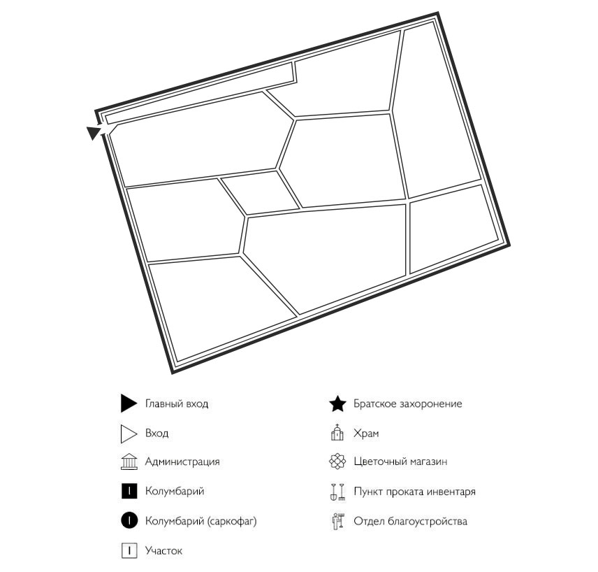 Схема Черносельского кладбища