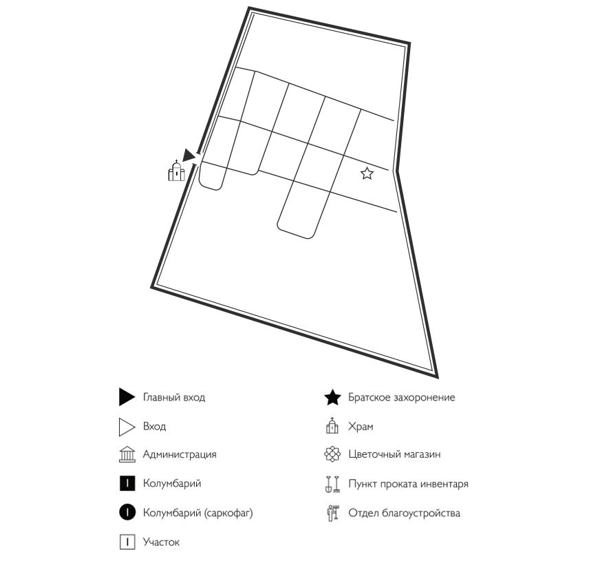 Схема Северного кладбища