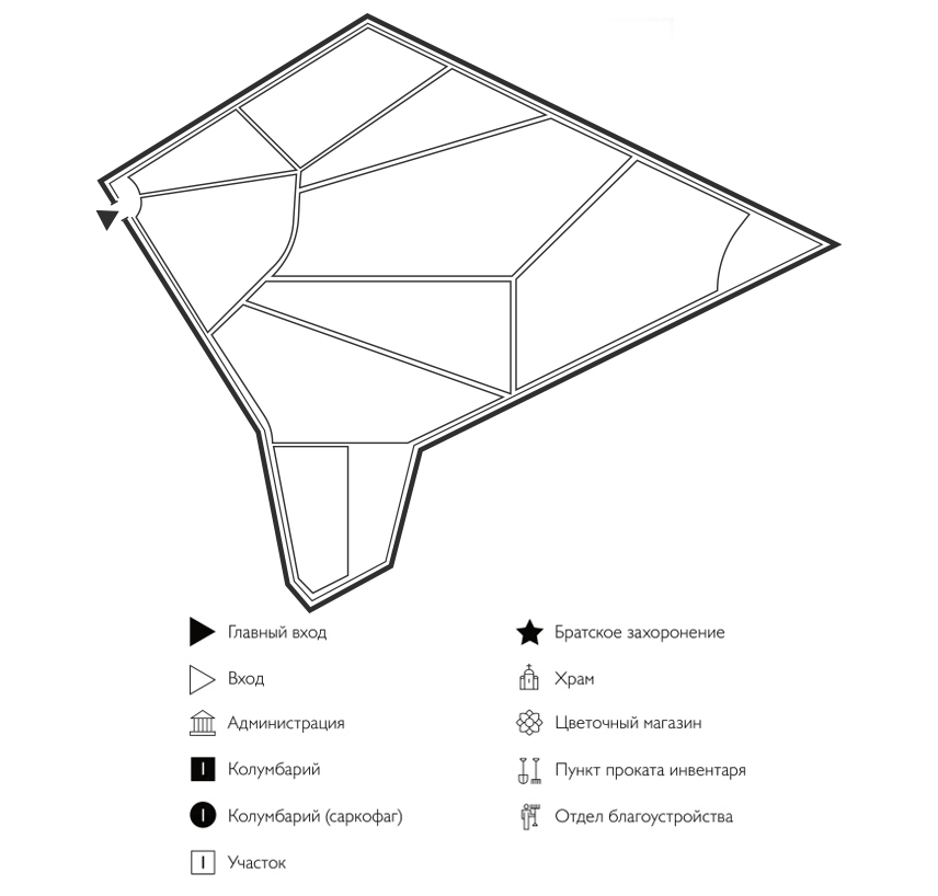 Схема Шарташского кладбища