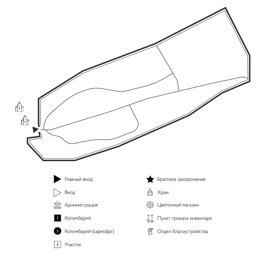 Схема Успенского кладбища