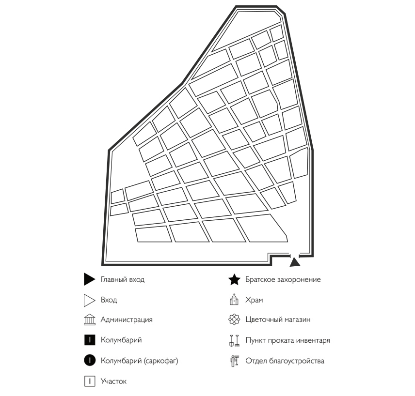 Схема Восточного кладбища