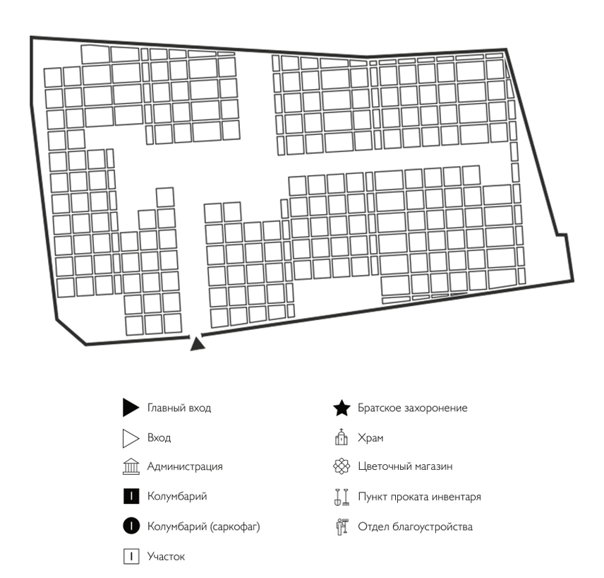Схема Гольяновского кладбища