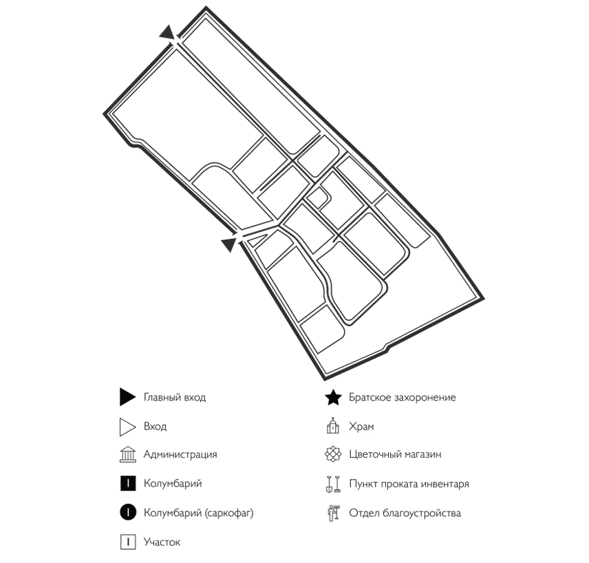 Схема Городского Посадского кладбища