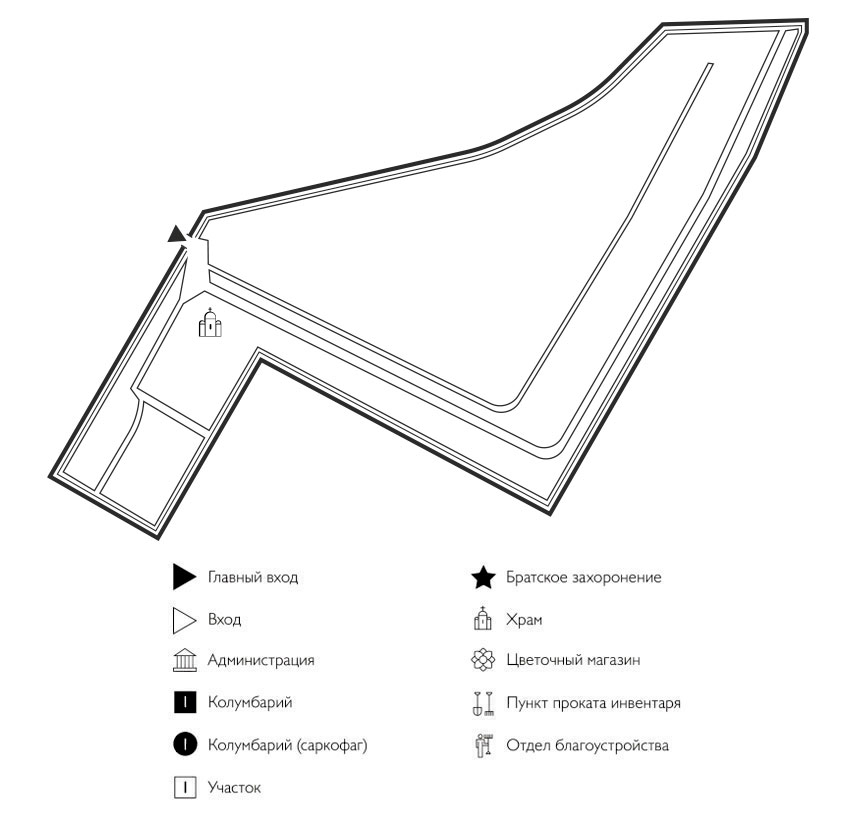 Схема кладбища Губцево