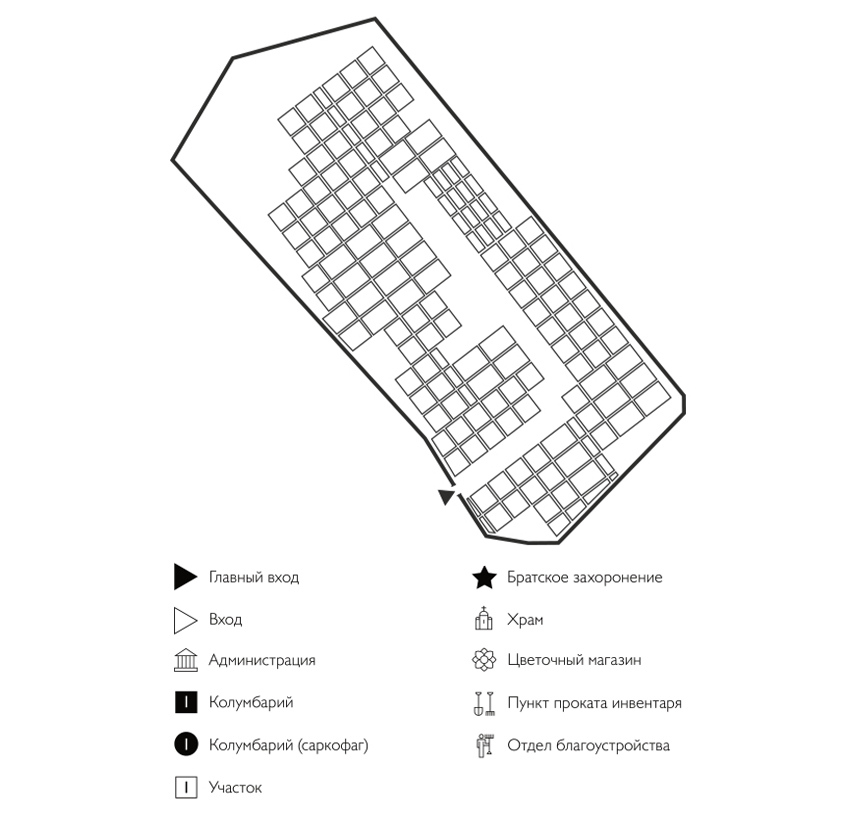 Схема Ильинского кладбища