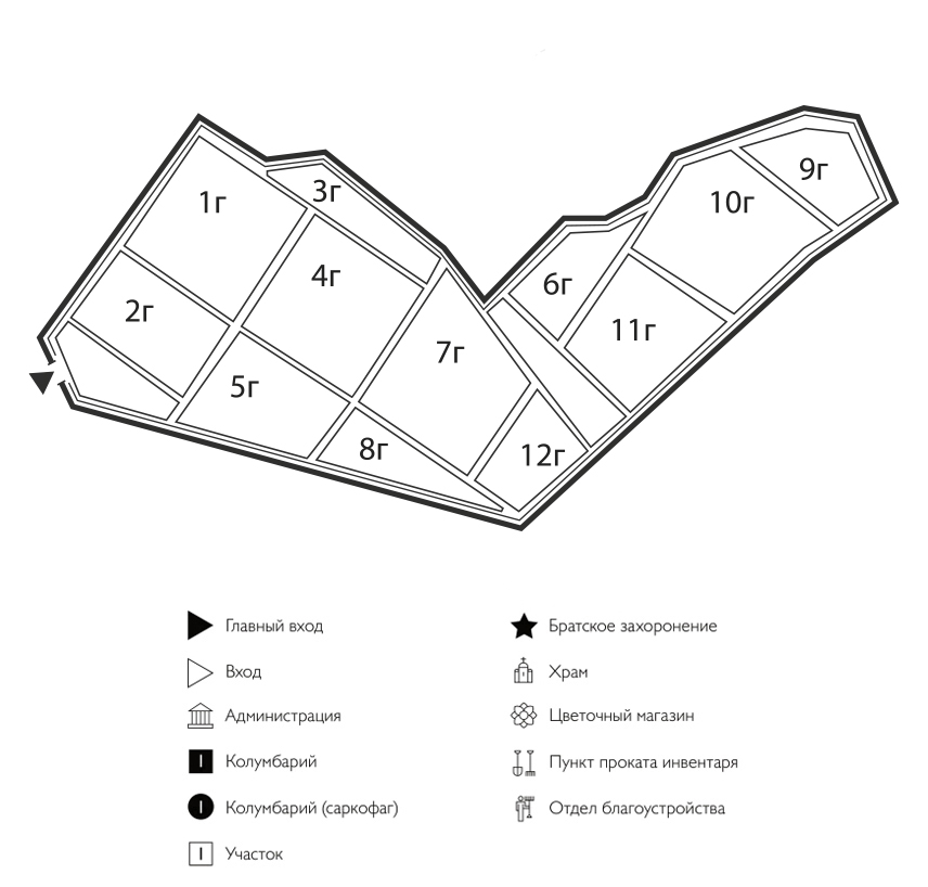 Схема Ново-Талицкого кладбища
