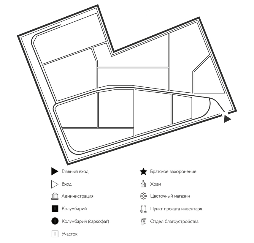Схема Нового кладбища Гаврилов Посад