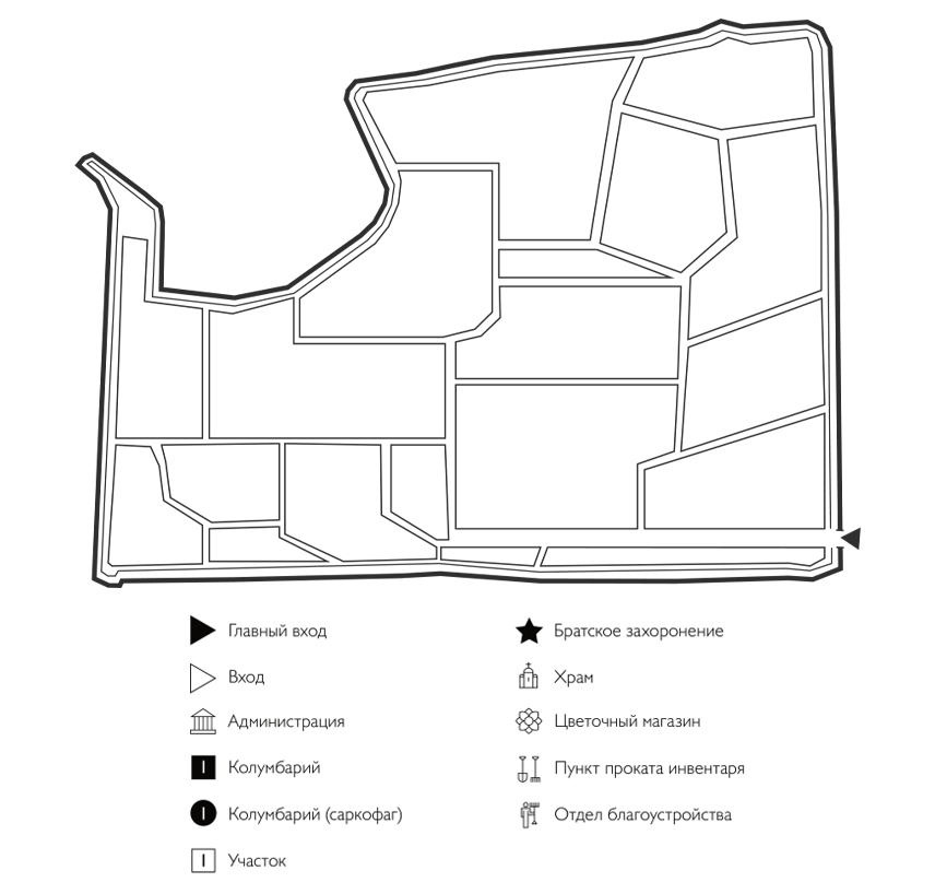 Схема Александровского кладбища