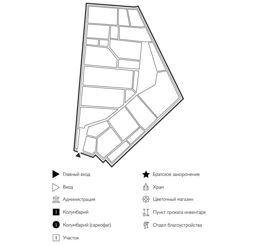 Схема кладбища в селе Малая Пурга