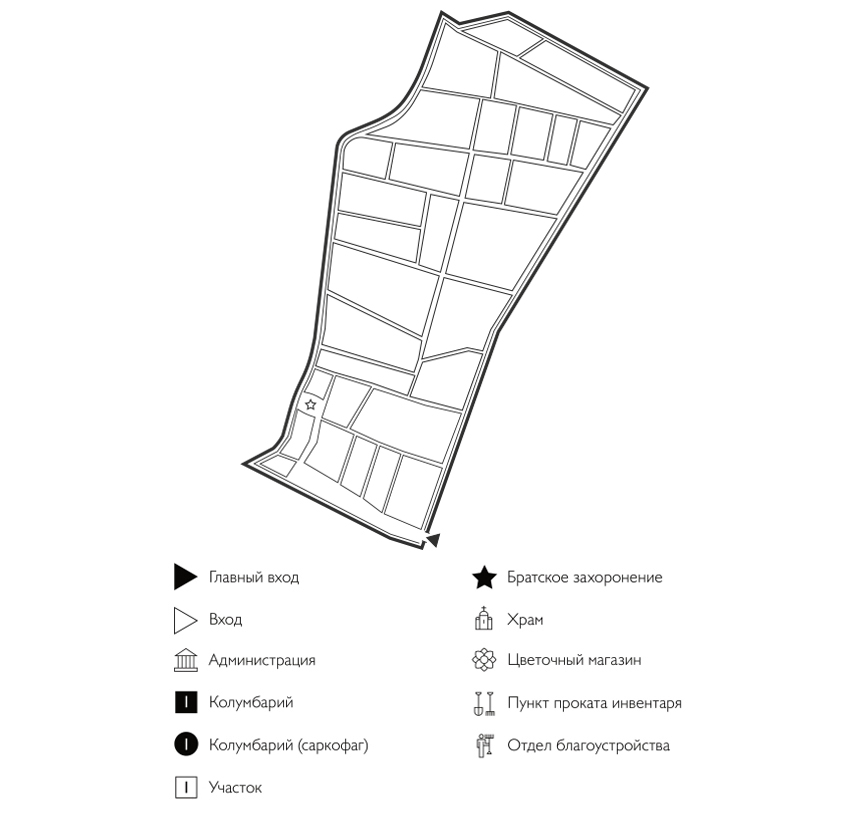 Схема Нагорного кладбища