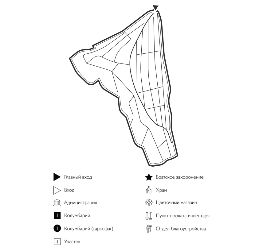 Схема Капотненского кладбища
