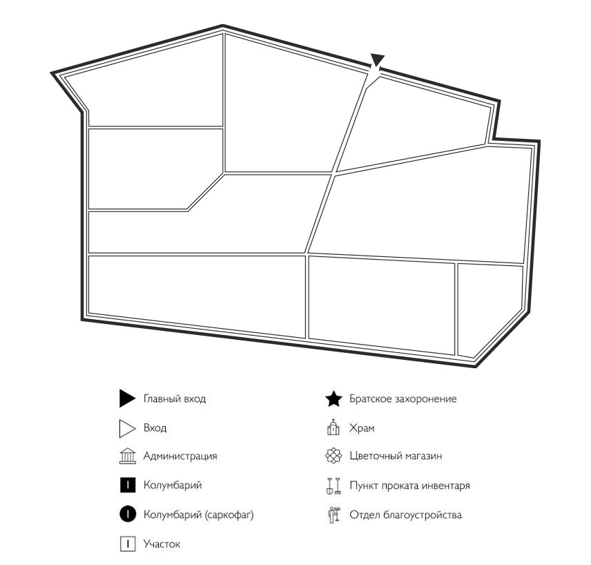 Схема кладбища Большая Атня