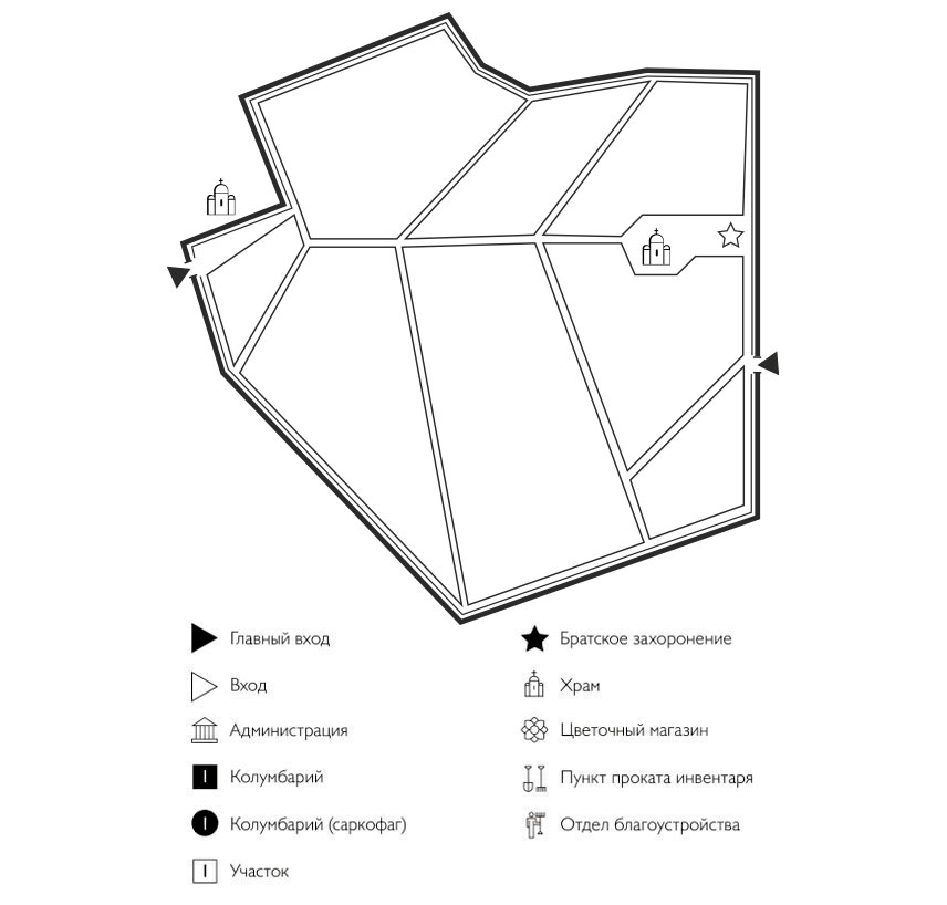 Схема Православного кладбища Чистополь