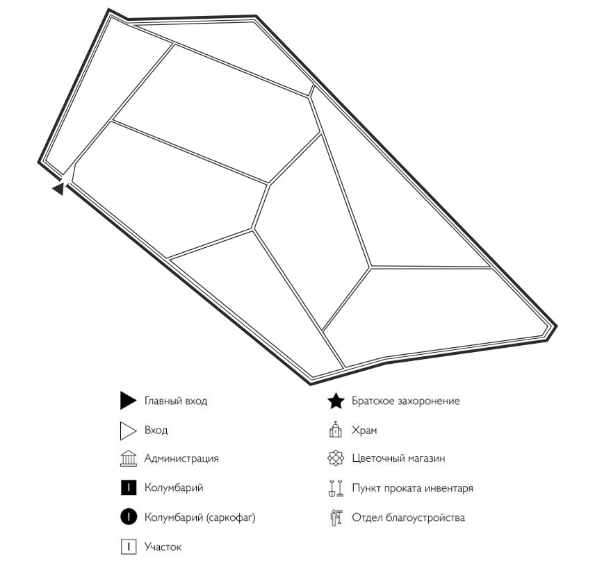 Схема Русского кладбища Арск