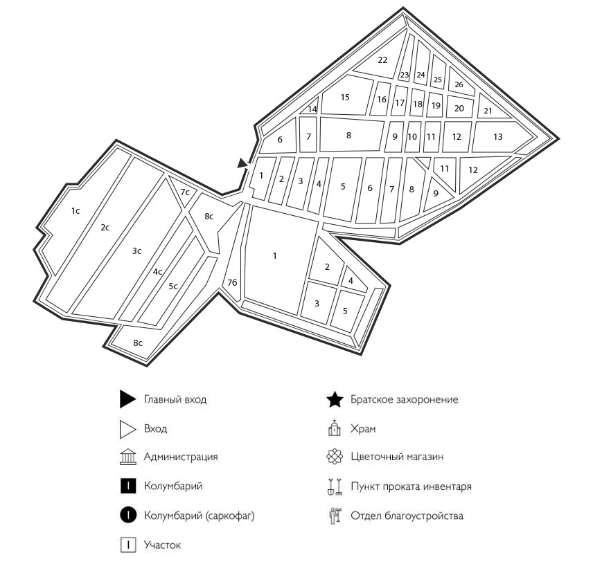 Схема Сухорецкого кладбища