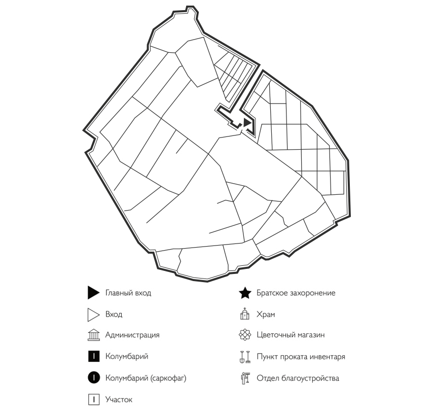 Схема Центрального кладбища 2
