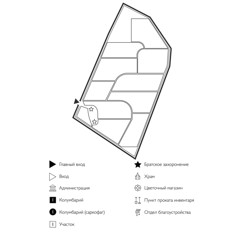 Схема Кировского кладбища 1