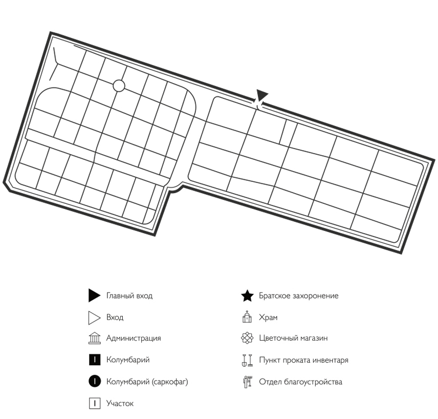 Схема Городского кладбища