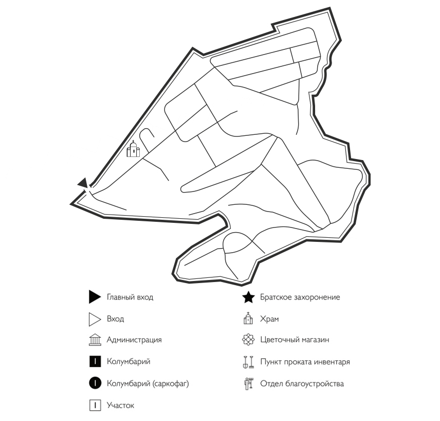 Схема Городского кладбища Сочи