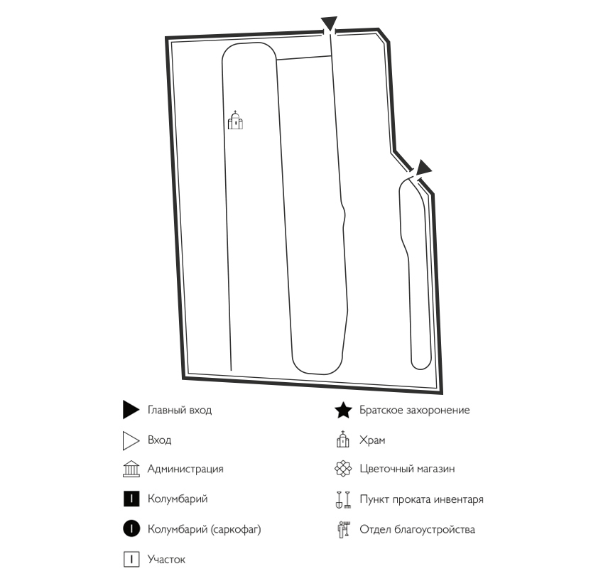 Схема Нового кладбища