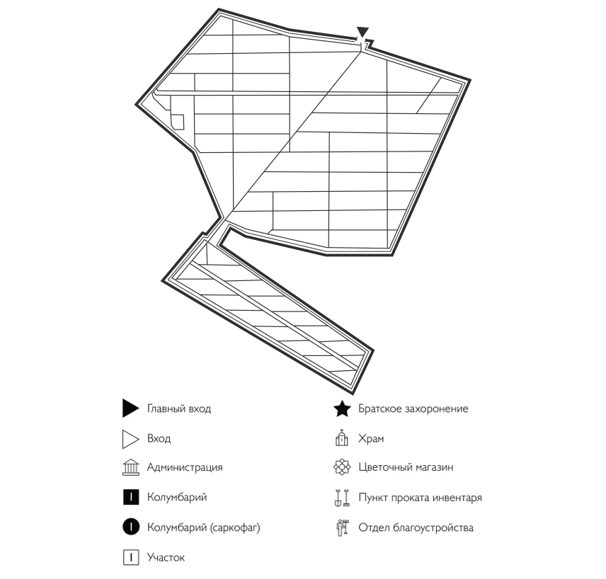 Схема Нового Косыревского кладбища