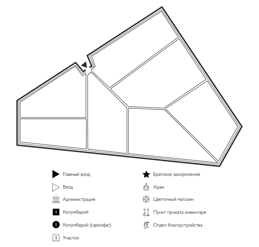 Схема Сокольского кладбища