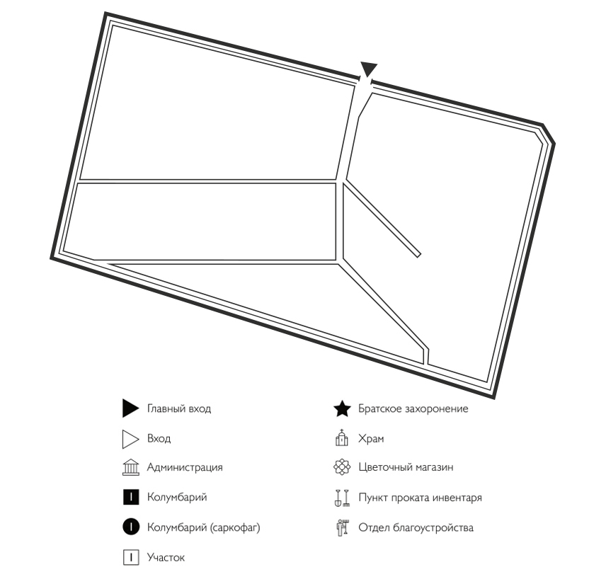 Схема Воскресеновского кладбища