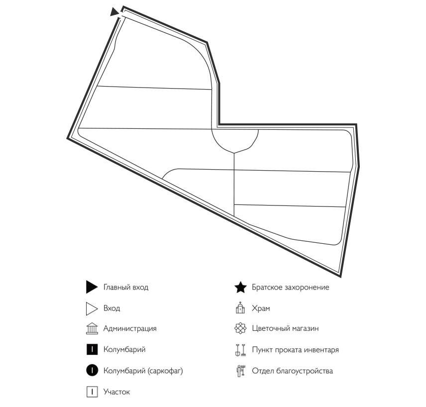 Схема Нового Жёлто-Песковского кладбища