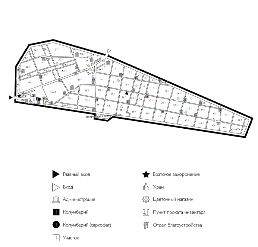 Схема Люблинского кладбища